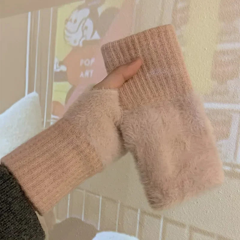 指なし手袋 ニット