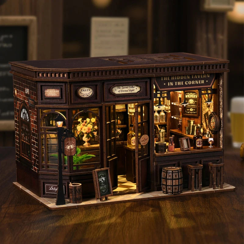 ミニチュアハウス 街角のカフェバー 店内