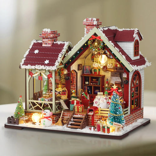 クリスマスハウス ミニチュア オルゴール付き