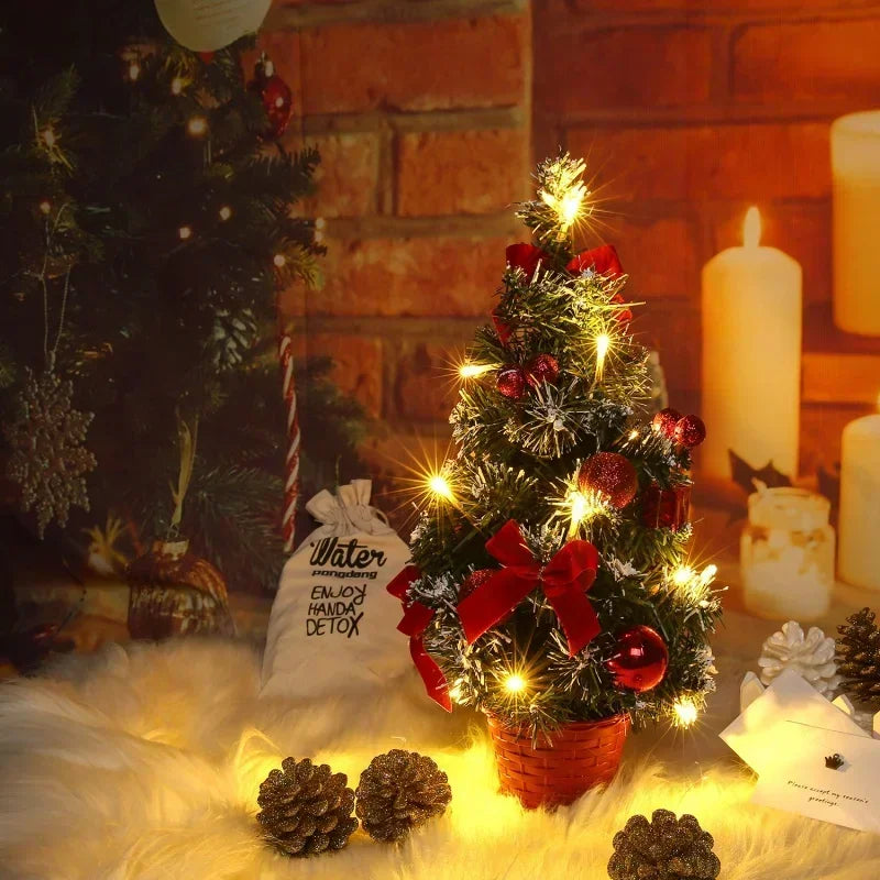 クリスマスツリー 卓上 LEDライト付き