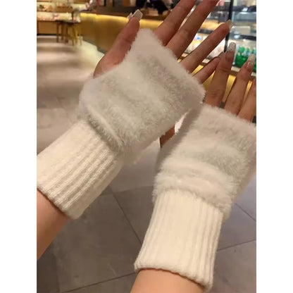 指なし手袋 ニット