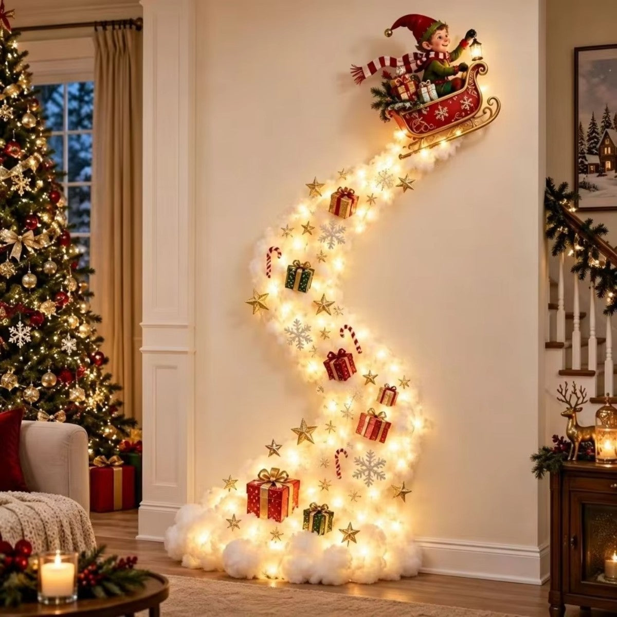 LEDクリスマスウォールデコ 魔法の光の道